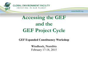 Project Cycle and Accessing the GEF