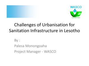 Challenges of Urbanisation for Sanitation