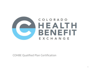 COHBE Qualified Plan Certification