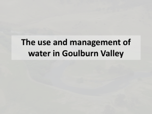 The use and management of water in Goulburn Valley