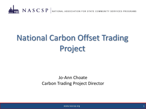 WAP Carbon Trading Project - Weatherization Assistance Program