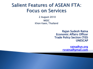 Salient features of ASEAN FTA: focus on services