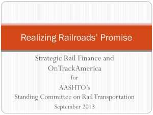 Tuesday - 1130-1230 Sussman Strategic Rail Finance SCORT 2013