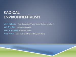 Radical Environmentalism - University of San Diego