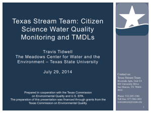Texas Stream Team: Citizen Science Water Quality Monitoring and