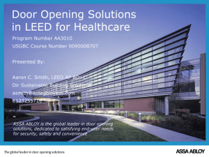 AA3010 Door Opening Solutions in LEED for Healthcare