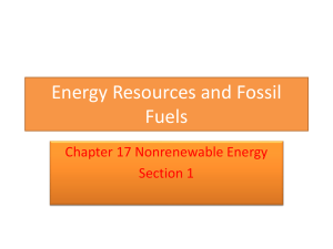 Energy Resources and Fossil Fuels Hs Evs
