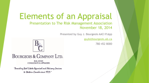 Elements of an Appraisal Presentation to BDC November 18, 2014