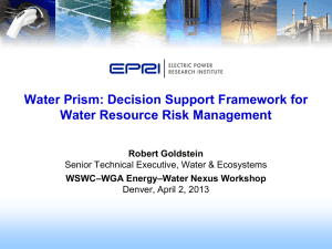 Water Availability and Resource Risk Management