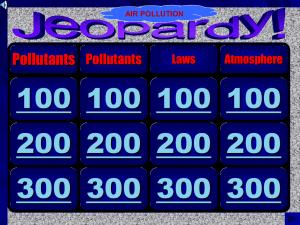 Air Pollution APES Jeopardy Game