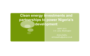 Clean Energy Investments and Partnerships to Power Development