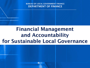 Financial Mgnt and Accountability for Sustainable Local Governance