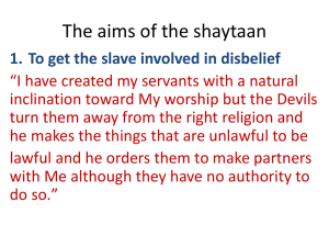 3. Blocking the slave from obeying Allah p 86 4