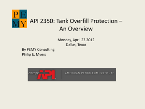 Petroleum Storage Tank Overfill Prevention