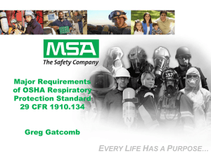Major Requirements of OSHA Respiratory Protection Standard 29
