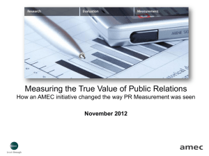 Measuring the True Value of Public Relations Presented to