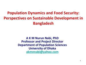 Population Dynamics and Food Security: Perspectives on