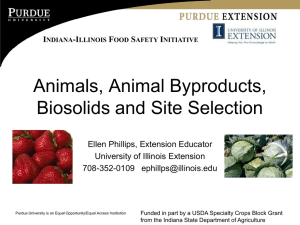 Animals, Animal Byproducts, Biosolids and Site Selection