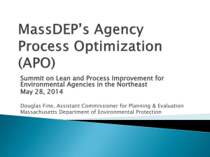 MassDEP`s Agency Process Optimization