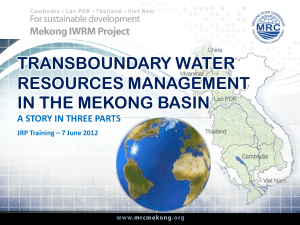 Transboundary Water Resources Management in the
