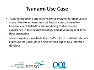 User scenario – Tsunami detection – Best