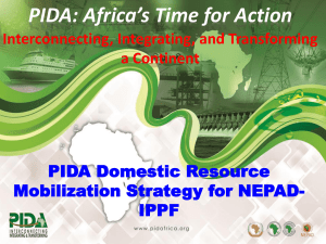 PIDA Domestic Resource Mobilization Strategy for NEPAD-IPPF
