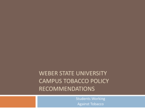 Weber State University 100% Tobacco