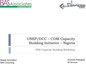 UNEP/DCC * CDM Capacity Building Initiative * Nigeria