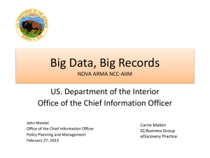 Big Data, Big Records (Department of Interior)