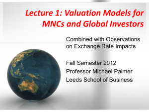 Valuation Models for MNCs and Global Investors