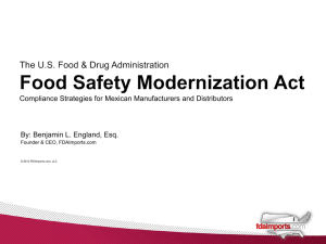 U.S. FDA Food Safety Modernization Act