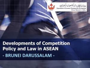 Developments of Competition Policy and Law in ASEAN
