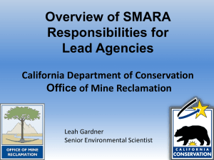 Overview of SMARA Responsibilities for Lead Agencies