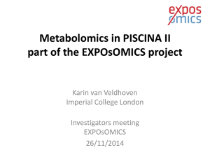 Metabolomics: first results from Piscina, Tapas 2