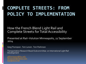 Complete Streets: From Policy to Implementation