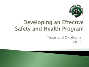 Developing an Effective Safety and Health Program