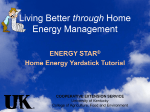 Home Energy Yardstick Tutorial - Biosystems & Agricultural