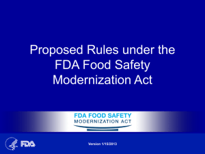 Proposed Rules under the FDA Food Safety Modernization Act