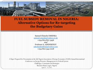 fuel subsidy removal in nigeria: analysis of dynamic general