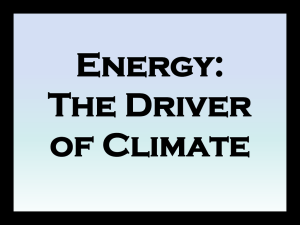 Energy: The Driver of Climate