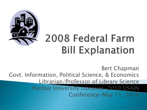 Understanding and Researching the U.S. Farm Bill - Purdue e-Pubs