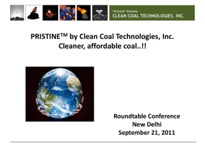 PRISTINETM by CCTI Clean, affordable coal..!!