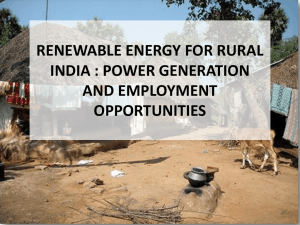 renewable energy for rural india : power generation and