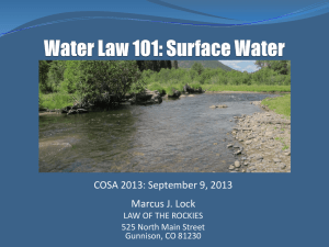 Water Law 101 - Colorado Water Trust