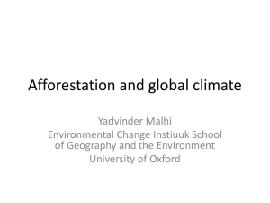 Talk on Afforestation at Oxford Conference on