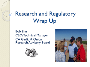 Research and Regulatory Update
