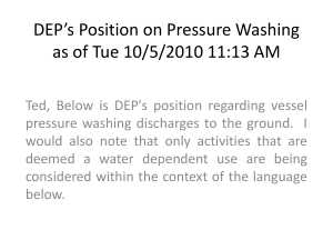 DEP Position on Pressure Washing