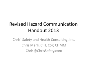 Revised Hazard Communication Handout 2012