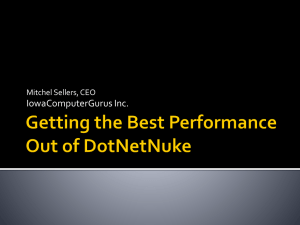 Getting the Best Performance Out of DotNetNuke