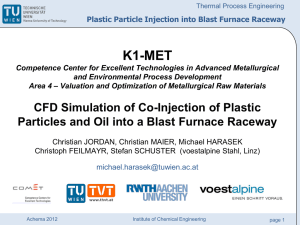 Blast Furnace Plastic Injection (K1 MET) - TU Wien